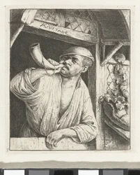 Baker Blowing a Horn