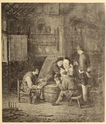 Peasants around a Barrel in an Inn