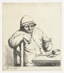 Smoking Farmer with Arm Over a Chair Back (The Laughing Smoker)