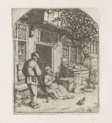 Spinster on the Threshold of a House