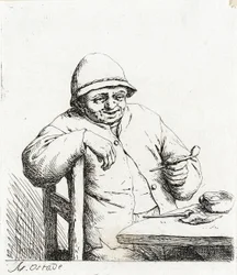 The Smoker Leaning on the Back of a Chair