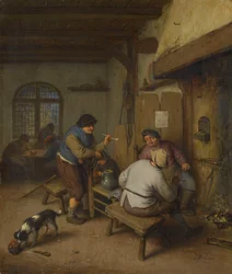 Three Peasants in a Tavern, Round a Fire