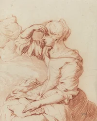 Seated Woman with Her Hand Held Over Her Eyes