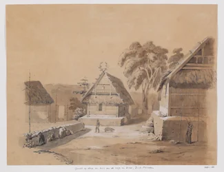 View of the Village and House of the Raja of Kisar, South Moluccas