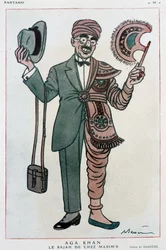 Comic Drawing by Barrere on Muhammad Chah Agha Khan III