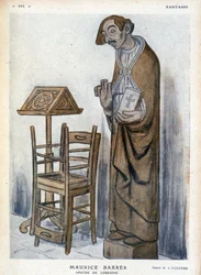 Maurice Barrès and Apostle of Lorraine - Caricature by Adrien Barrere (1877-1931) in 