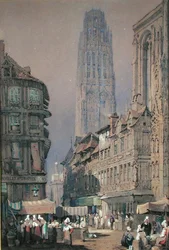Market at the Foot of the Tour de Beurre, Rouen