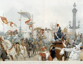 Carnival in Paris: beef gras - watercolour by Adrien Marie