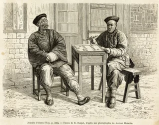 Chess players (engraving after A. Marie