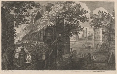 Gondolas on a River by a Palace