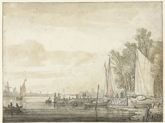 Boats at a Pier in a River