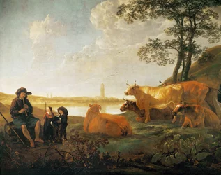 Landscape with Shepherds and Flock, Near Rhenen, Netherlands