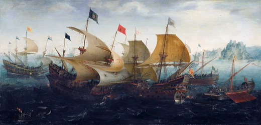 The Battle of Cadiz (Dutch and English Ships Attack the Spanish Armada)