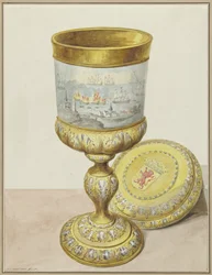 Golden Cup with Lid, Given to Cornelis de Witt on the Occasion of the Raid on the Medway, 1667