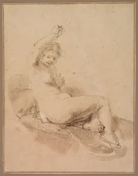Female Nude Reclining with Arm Raised