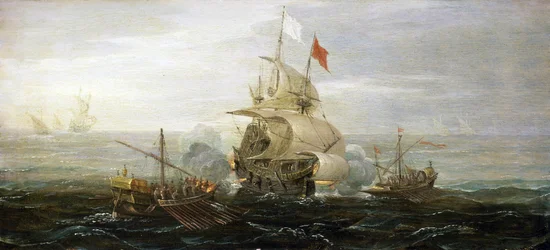 The Attack on a French Merchant Ship by Pirates of Barbary, Mediterranean Sea