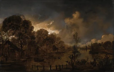 A Canal by Moonlight