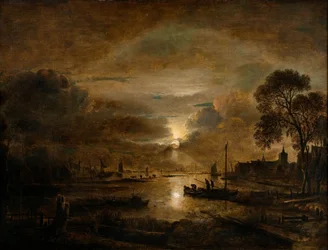 Moonlight at a Dutch River, c.1650