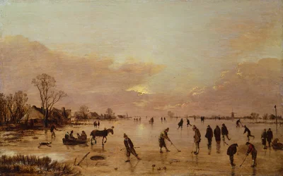 Winter Landscape at Sunset