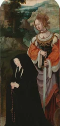 The Raising of Lazarus (Inner Right Wing of a Triptych with the Female Donor and St Catherine)