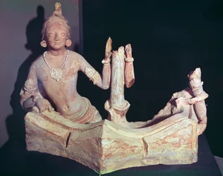 Naga emerging from the water, from Fondukistan