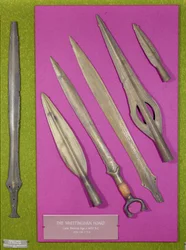 Swords and spearheads from the Whittingham Hoard, Late Bronze Age, c.600 BC