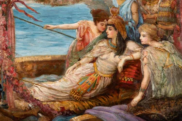 The Flight of Antony and Cleopatra from the Battle of Actium, c.1897