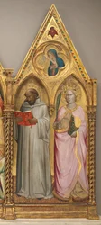 Saint Bernard and Saint Catherine of Alexandria with the Virgin of the Annunciation (right panel)