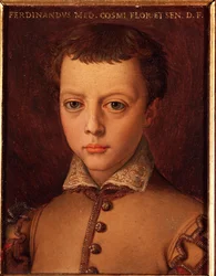 Portrait of Ferdinand I of Medicis as a young boy by Allori Angelo di Cosimo dit Bronzino