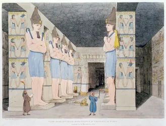 The Interior of the Temple at Ybsombul in Nubia, 1820-1822