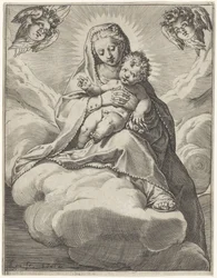 Mary with Child in the Clouds