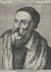 Portrait of Titian, 1587 (engraving on laid paper with watermark)