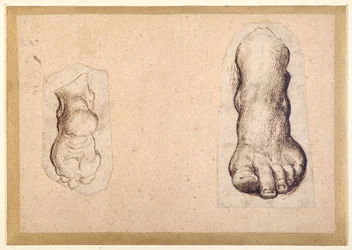 Two studies of a foot in foreshortening
