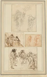 Studies of an Apostle Guided by an Angel and the Adoration of the Shepherds