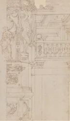 Studies for the trompe-l’oeil decorations of Palazzo Ducale Palazzo Pitti, Florence, 1636-41
