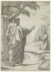 Saint Paul and a Franciscan monk