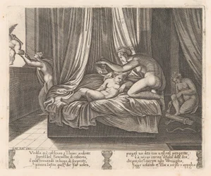 Plate 13: Psyche Looking at Cupid, from the Story of Cupid and Psyche as Told by Apuleius, 1530-60