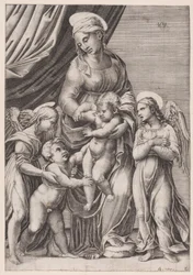 The Virgin, the Infant Christ, Infant Saint John, and Two Angels