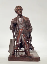 A seated portrait of Jean Leon Gerome (1824-1904)