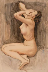 Despair, study for the "By the River of Tuonela", Jusélius Mausoleum