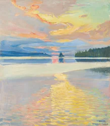 Sunset over the Lake Ruovesi, c. 1915