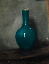 Blue Vase on Grey Background