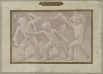 Sketch for the Festive Hall at the Town Hall of Paris: Flowers, between 1889 and 1895