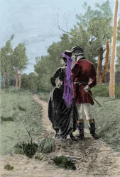 Illustration of the novel Madame Bovary by Gustave Flaubert (1821-1880). Illustration by Albert Fourie (1854-1937)