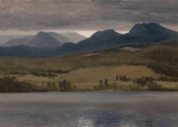 Sundown on the Lake (thought to be Lake Tahoe)