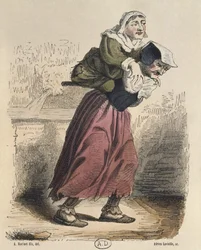 Cour des Miracles, after Jacques Callot, engraved by Adrien Lavieille