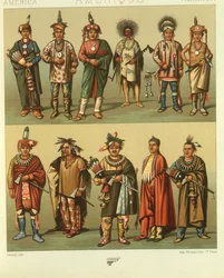 Illustration of North American Indians from Kansas and Nebraska