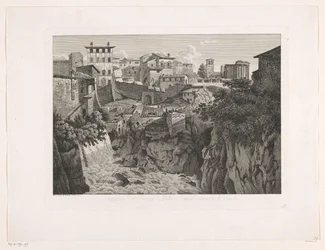 View of Tivoli, with the Temple of Vesta in the Distance (series title: Picturesque Etched Prospects from Italy)
