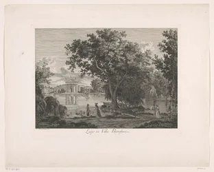View of the Lake at Villa Borghese (Picturesque Etched Prospects from Italy)