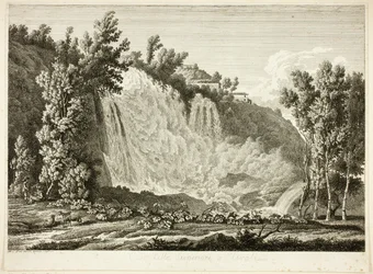 Waterfall Above Tivoli, from Picturesque Etched Views from Italy